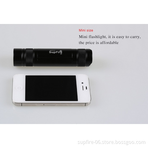 SupFire mini colorful dry battery rechargeable waterproof LED flashlight